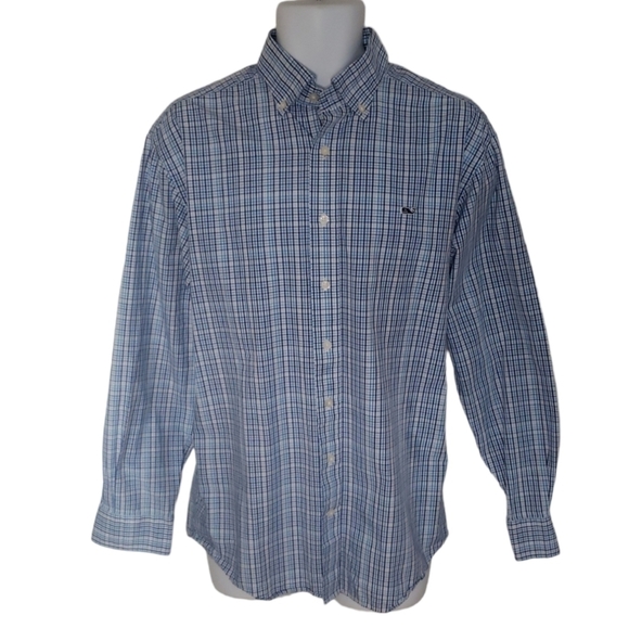 Vineyard Vines Preppy Country Club Golf Fall Plaid Cottage Whale Shirt - Men's - Picture 1 of 8